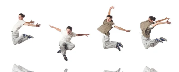 Man dancing isolated on the white — Stock Photo, Image