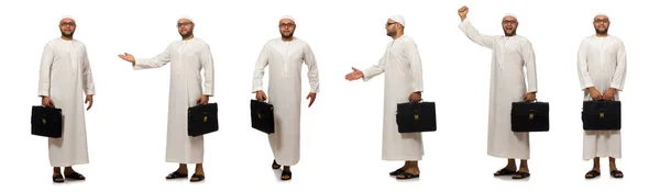 Concept met Arabische man geïsoleerd op wit — Stockfoto