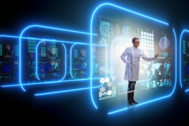 Teletıp sağlık konsepti kadın doktoru