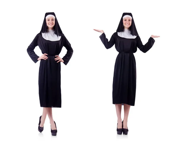 Nun isolated on the white background — Stock Photo, Image