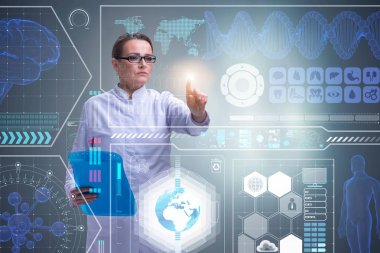 Teletıp sağlık konsepti kadın doktoru