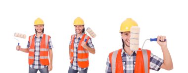 Beyaz tenli komik bir ressam.