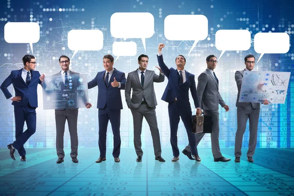 Businessmen with callout bubble blank message — Stock Photo, Image