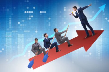 İş adamı iş konseptinde çizelgede