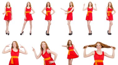 genç güzel kız beyaz izole