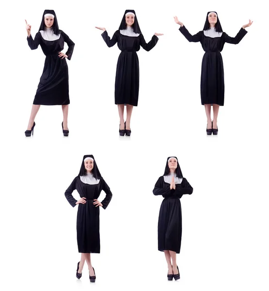 Nun isolated on the white background — Stock Photo, Image