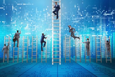 Rakiplerini döven iş adamlarıyla rekabet konsepti