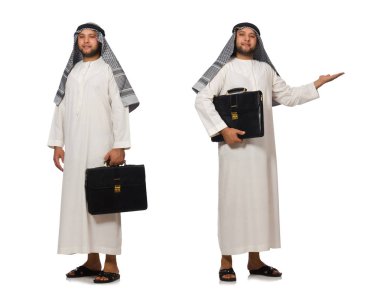 Beyaz üzerine izole edilmiş Arap adam kavramı
