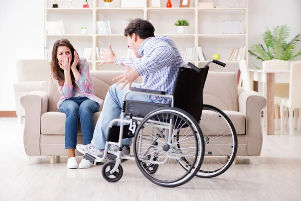 Persona con discapacidad desesperada en silla de ruedas —  Fotos de Stock