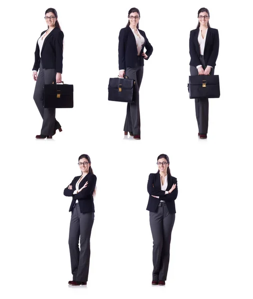 Ung affärskvinna i olika poser — Stockfoto