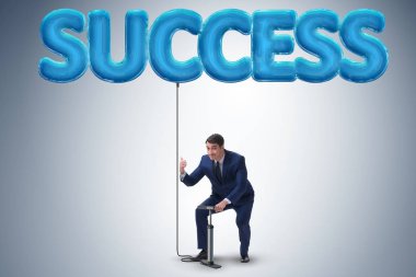 Onun başarı hava balonu ile pompalama işadamı