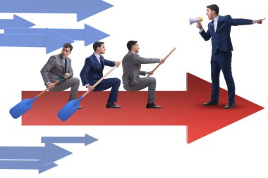 İş adamı iş konseptinde çizelgede