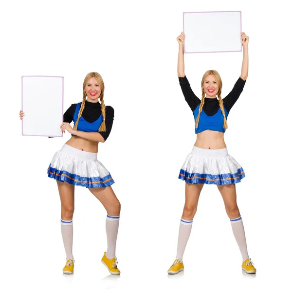 Cheerleader isoliert auf dem weißen — Stockfoto