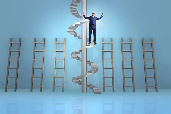 Career progression concept with ladders and staircase — Stock Photo, Image