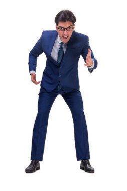 Beyaz arka planda izole iş adamı