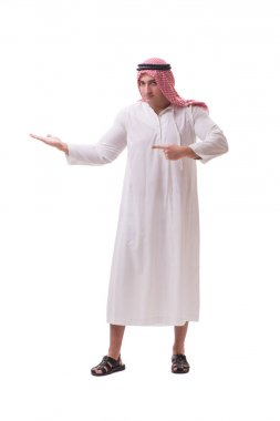 Arap işadamı beyaz arka planda izole edilmiş