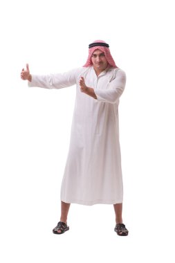 Arap işadamı beyaz arka planda izole edilmiş
