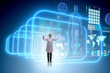 Teletıp sağlık konsepti kadın doktoru