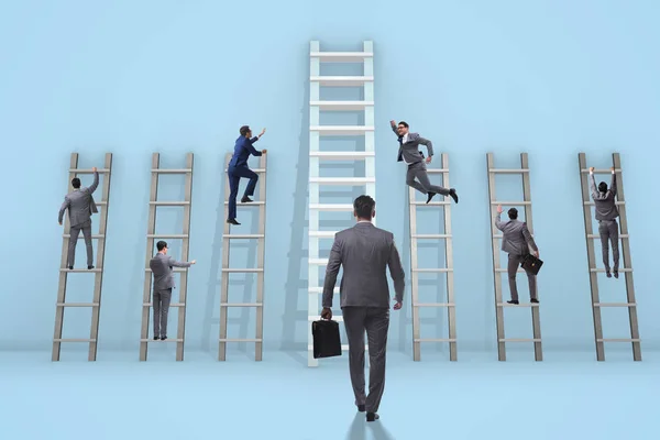 Career progression concept with various ladders — Stock Photo, Image