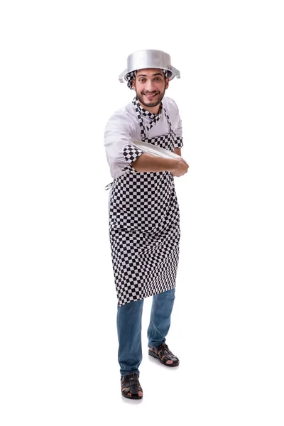 Cocinero macho aislado sobre el fondo blanco — Foto de Stock