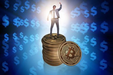 Kripto para birimi engelleme konsepti işadamı