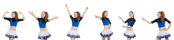 Cheerleader isolated on the white background — Stock Photo, Image