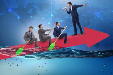 Teknede iş adamlarıyla takım çalışması konsepti