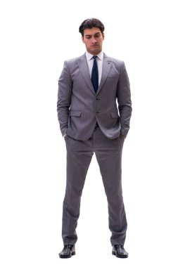 Beyaz arka planda izole iş adamı