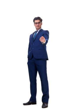 Beyaz arka planda izole iş adamı