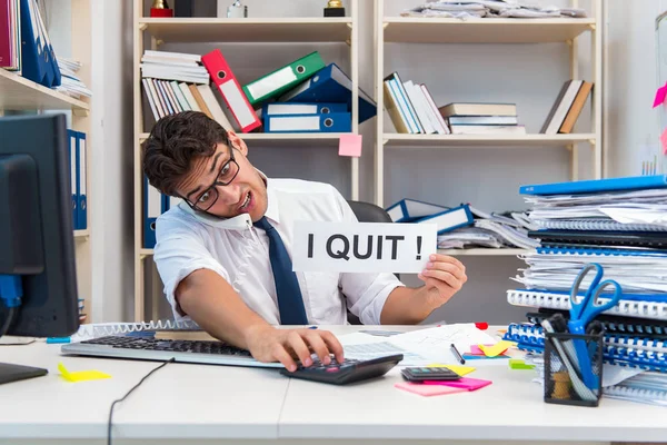 Busy frustrated businessman angry in the office — Stock Photo, Image