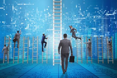 Rakiplerini döven iş adamlarıyla rekabet konsepti