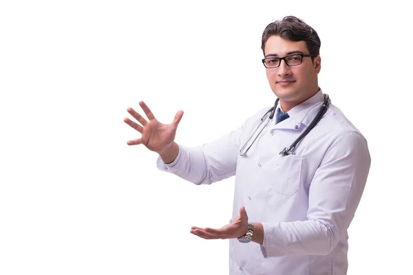 Joven médico varón aislado sobre fondo blanco —  Fotos de Stock