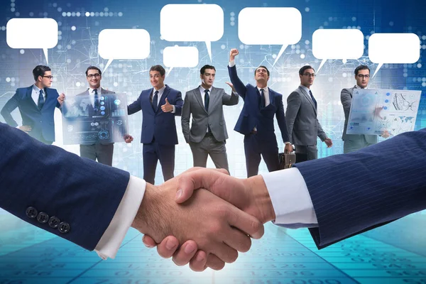 Cooperationa and teamwork concept with handshake — Stock Photo, Image