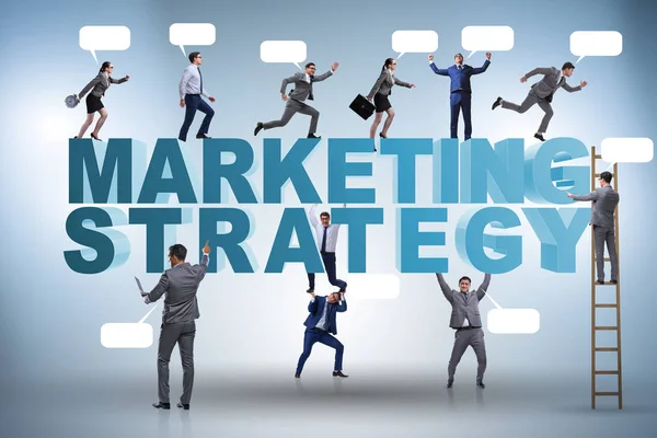 Concepto de estrategia de marketing con empresario y equipo — Foto de Stock