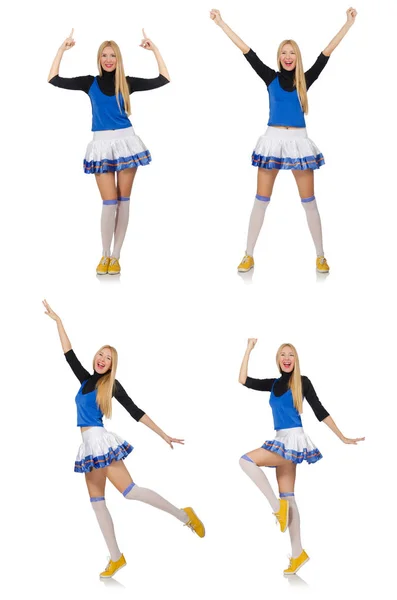 Cheerleader isolerad på den vita bakgrunden — Stockfoto