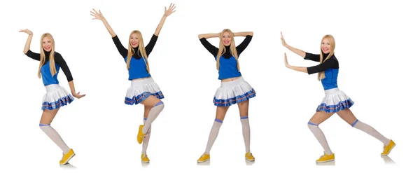 Cheerleader geïsoleerd op de witte achtergrond — Stockfoto