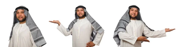 Concept met Arabische man geïsoleerd op wit — Stockfoto