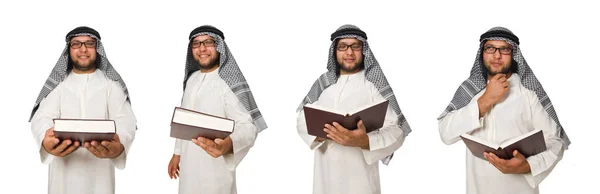 Concept met Arabische man geïsoleerd op wit — Stockfoto