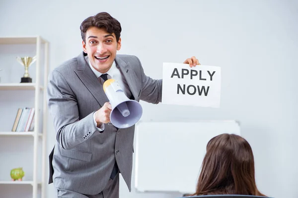 Empresários no conceito de recrutamento — Fotografia de Stock