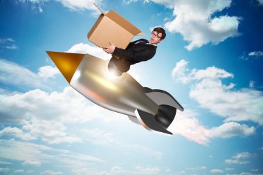 Hızlı teslimat servisinde iş adamı.