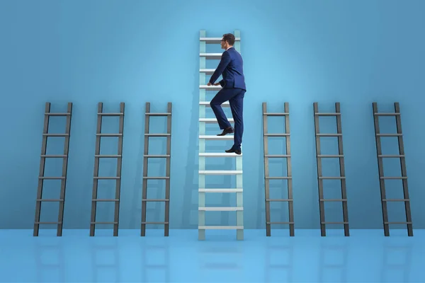 Carrière progressie concept met verschillende ladders — Stockfoto