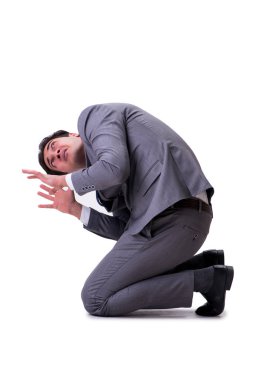 Beyaz arka planda izole iş adamı