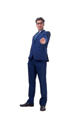 Beyaz arka planda izole iş adamı