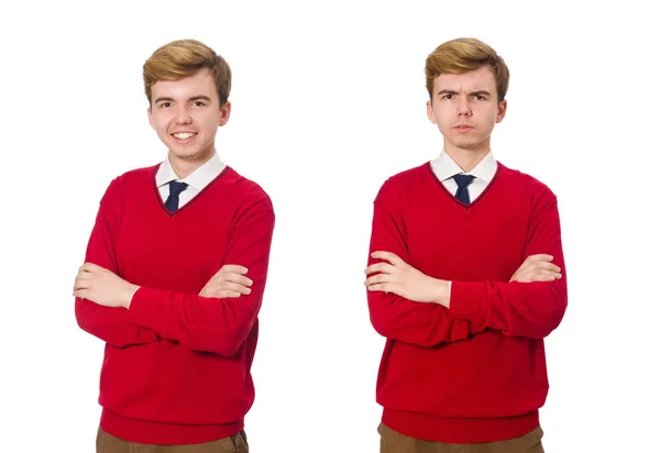 Estudiante aislado en blanco — Foto de Stock