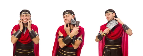 Gladiator isoliert auf weiß — Stockfoto