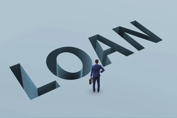 İşadamı borç ve kavram borçlanma — Stok fotoğraf