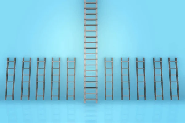 Verschillende ladders in carrièreprogressie concept — Stockfoto