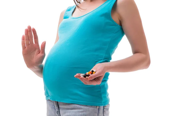 Kobieta w ciąży izolowana na białym tle — Zdjęcie stockowe