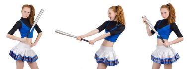 Amigo kız beyaz arka planda izole edilmiş.