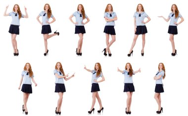 Yaramaz öğrenci genç erkek beyaz izole